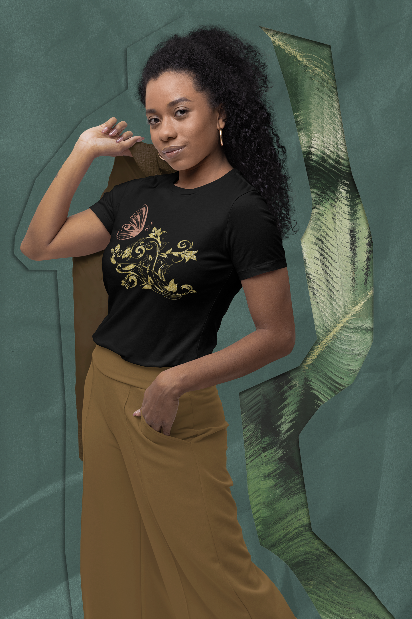 "Butterfly and Gold"  Women’s Cotton T-Shirt